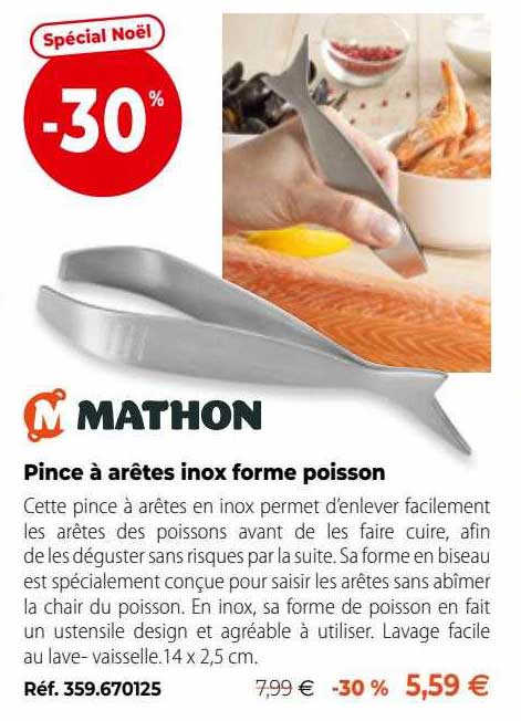 pince à arêtes inox forme poisson mathon