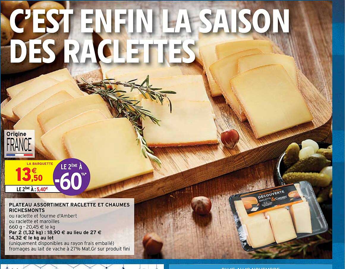 plateau assortiment raclette et chaumes riches monts