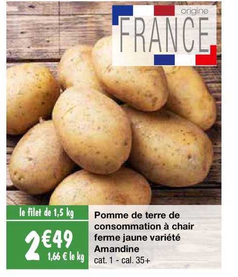 pomme de terre de consommation à chair ferme jaune variété amandine