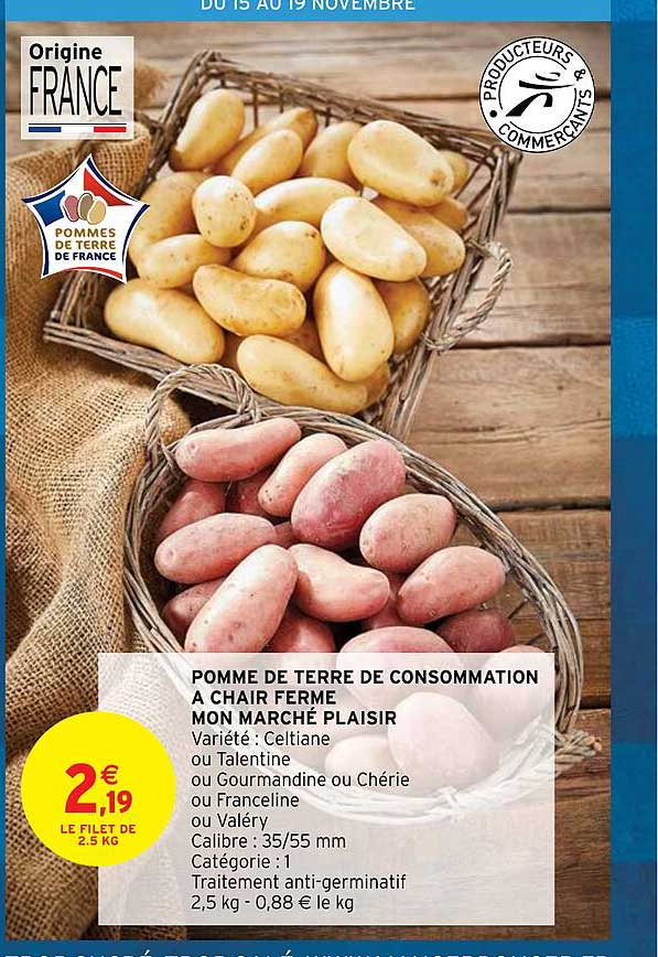 pomme de terre de consommation à chair ferme mon marché plaisir