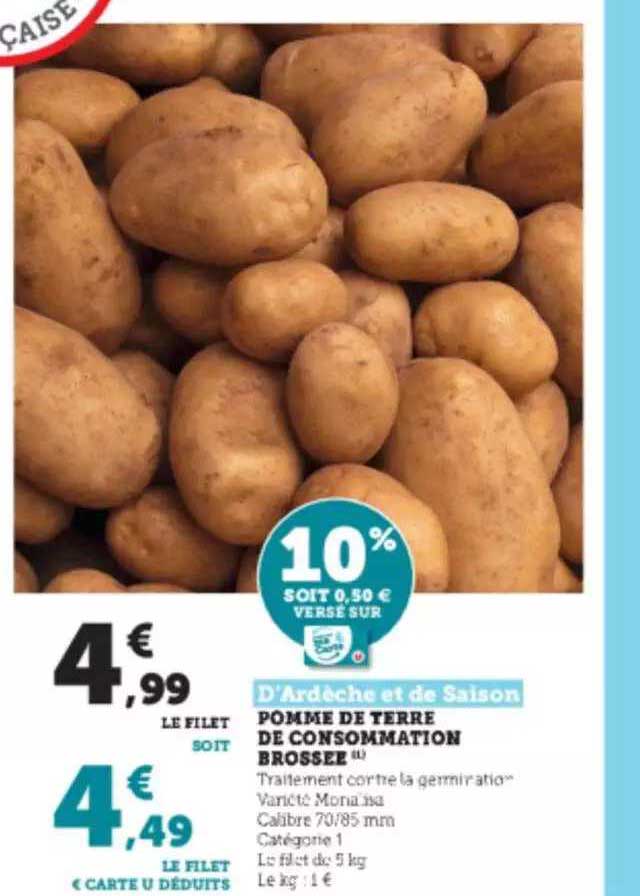 pomme de terre de consommation brossez d'ardèche et de saison
