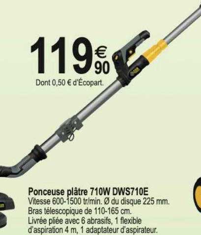 ponceuse plâtre 710w dws710e