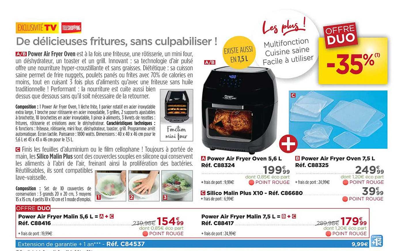 Power Air Fryer Oven, Silico Malin Plus