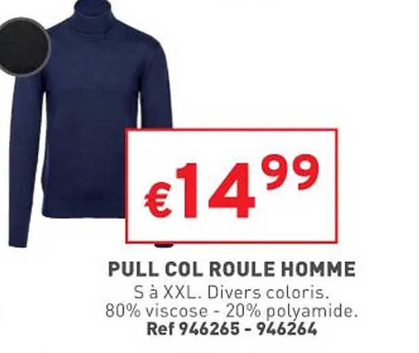 pull col roulé homme