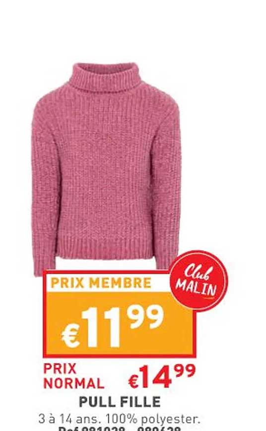 pull fille 3 à 14 ans