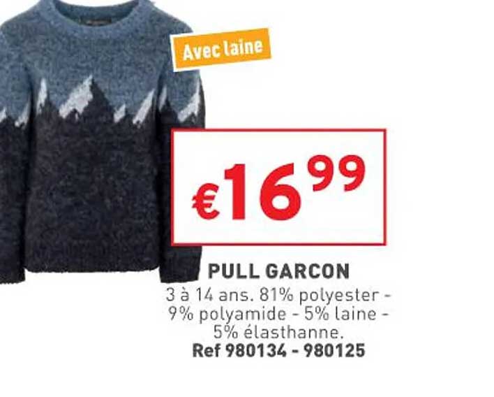 pull garçon 3 à 14 ans