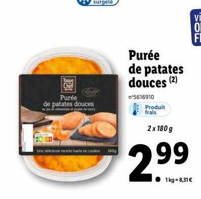 purée de patates douces toque du chef