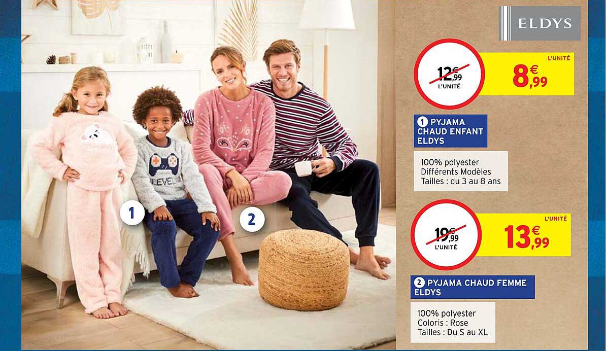 Pyjama Chaud Enfant Eldys, Pyjama Chaud Femme Eldys