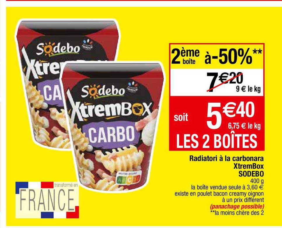 radiatori à la carbonara xtrembox sodebo