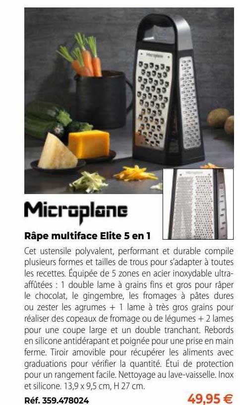 râpe multi face elite 5 en 1 micro plane