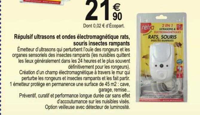 répulsif ultrasons et ondes électromagnétique rats souris insectes rampants