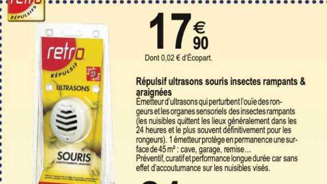 répulsif ultrasons souris insectes rampants & araignées