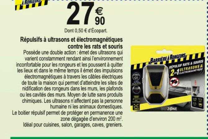 répulsifs à ultrasons et électromagnétiques contre les rats et souris