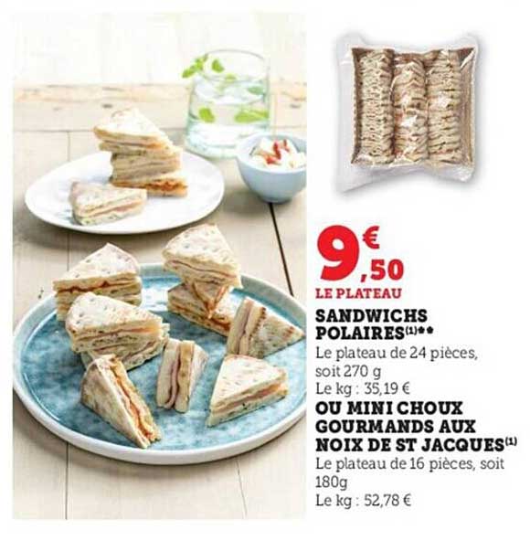 sandwichs polaires ou mini choux gourmands aux noix de st jacques