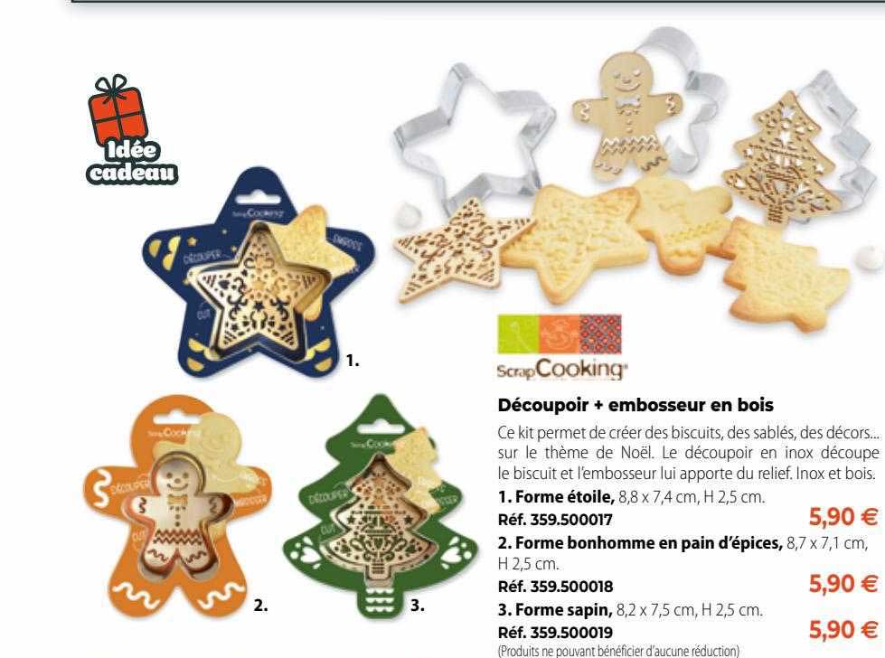 scrap cooking découpoir + embosseur en bois