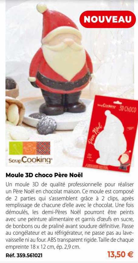 scrap cooking moule 3d choco père noël