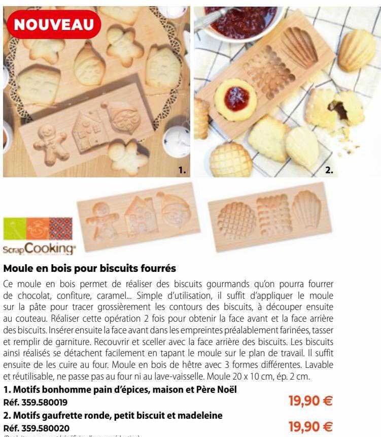 Scrap Cooking Moule En Bois Pour Biscuits Fourrés