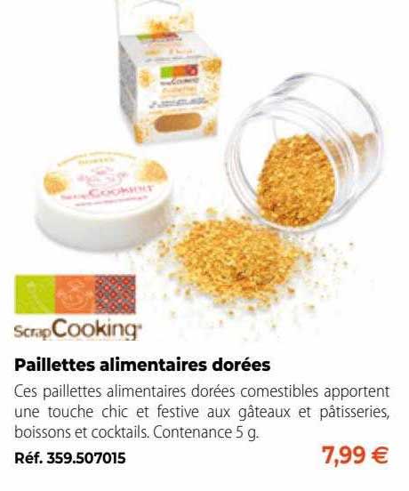 scrap cooking paillettes alimentaires dorées