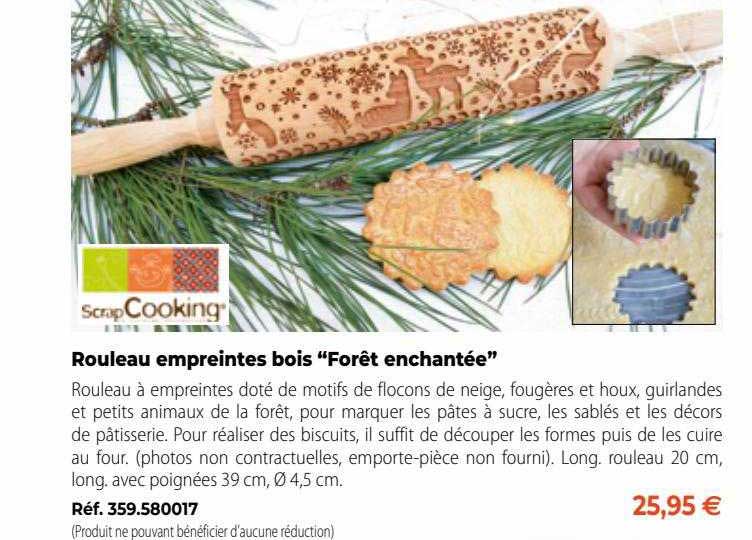 scrap cooking rouleau empreintes bois "forêt enchantée"