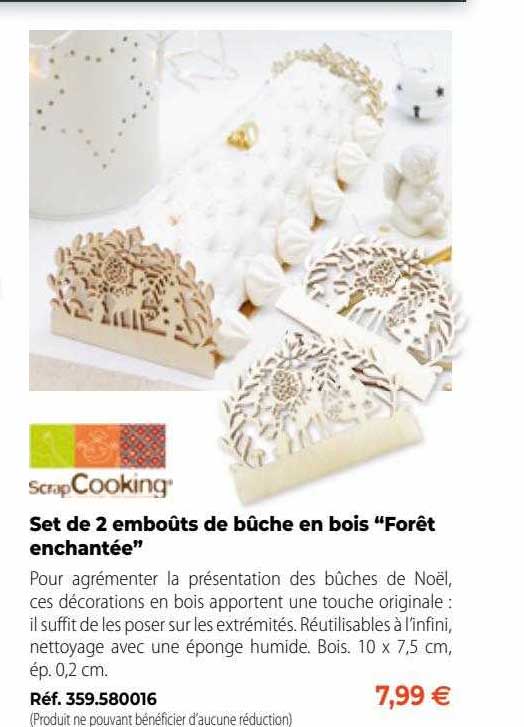 Scrap Cooking Set De 2 Emboûts De Bûche En Bois "forêt Enchantée"