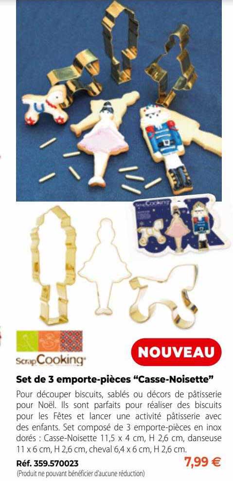 scrap cooking set de 3 emporte-pièces "casse-noisette"