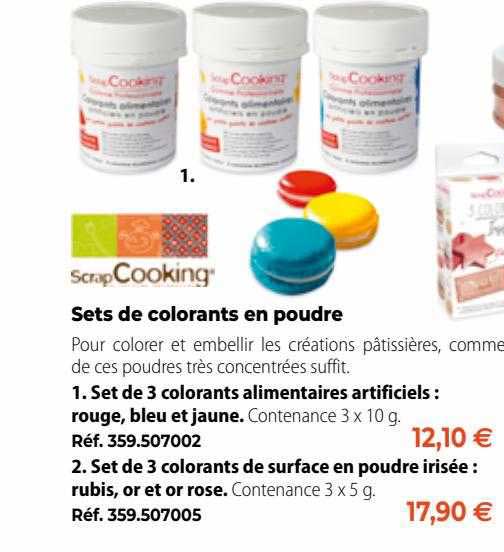 scrap cooking sets de colorants en poudre