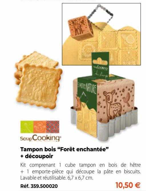 scrap cooking tampon bois "forêt enchantée" + découpoir