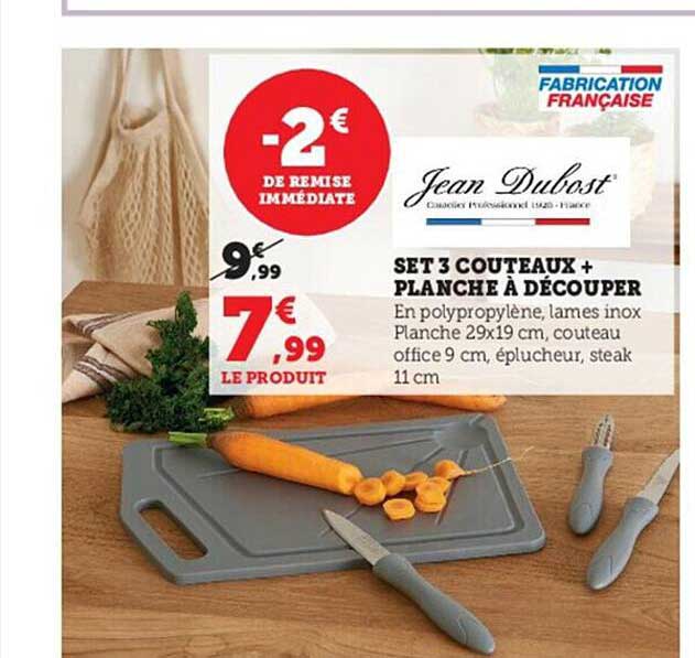 Set 3 Couteaux + Planches à Découper Jean Dubost