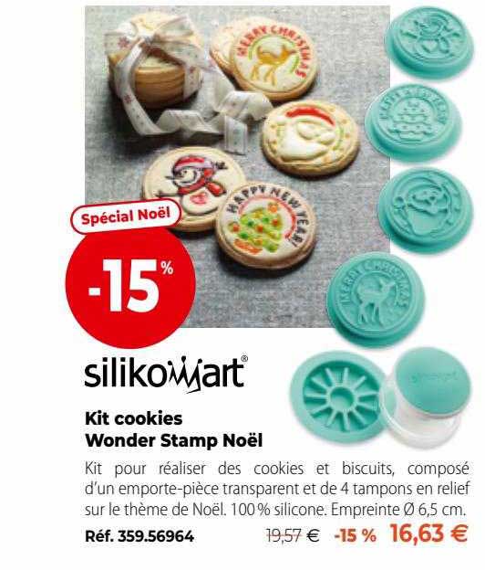 siliko art kit cookies wonder stamp noël