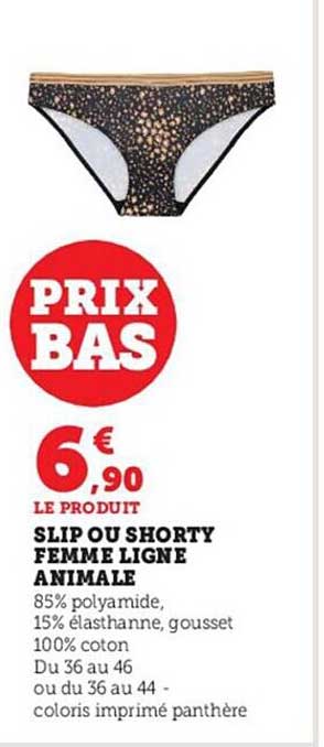 Slip Ou Shorty Femme Ligne Animale
