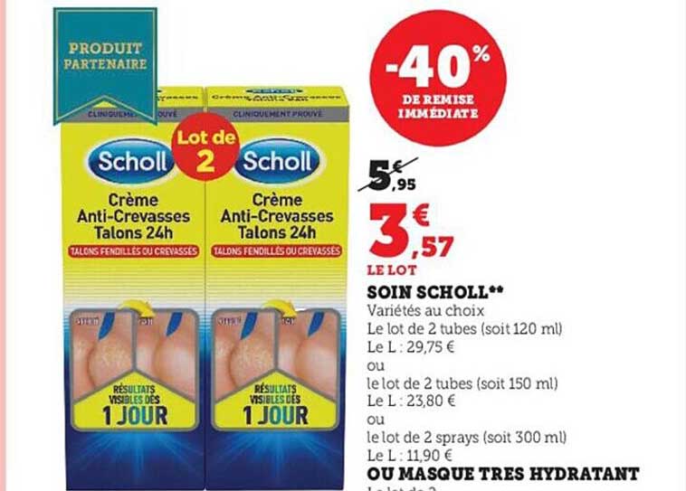 soin scholl ou masque très hydratant