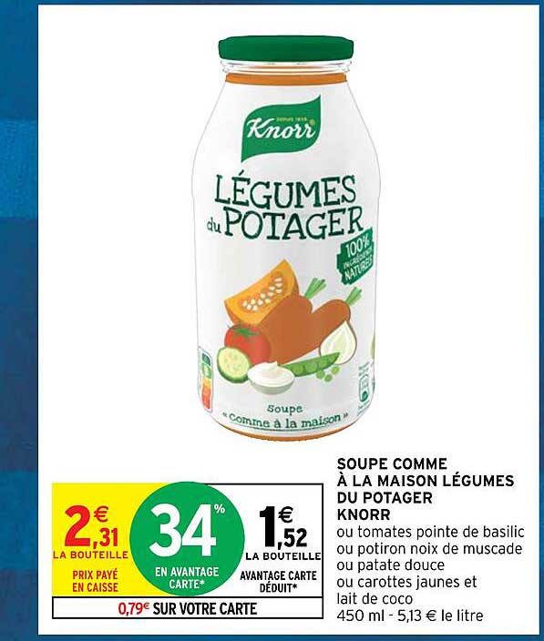 soupe comme à la maison légumes du potager knorr