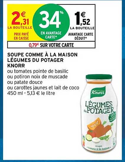 soupe comme à la maison légumes du potager knorr