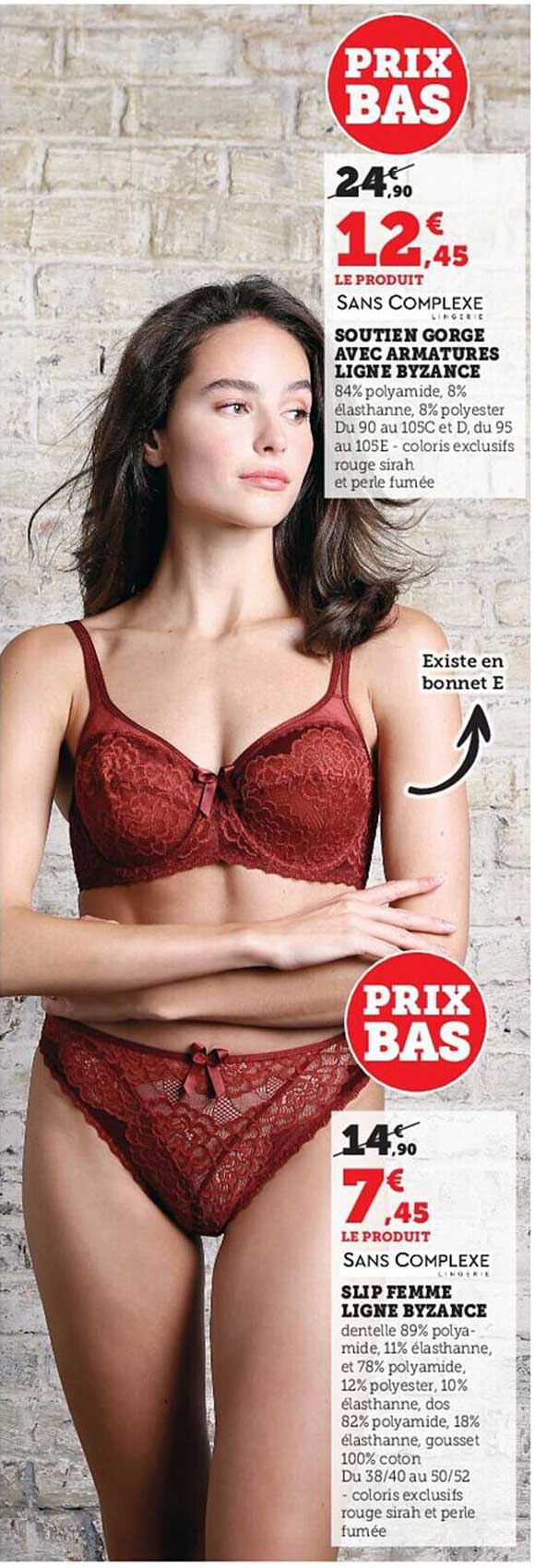 soutien gorge avec armatures ligne byzance, slip femme ligne byzance