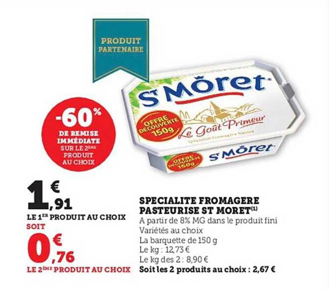 spécialité fromagère pasteurisé st môret