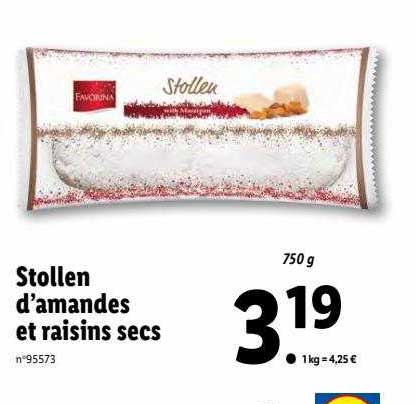 stollen d'amandes et raisins secs