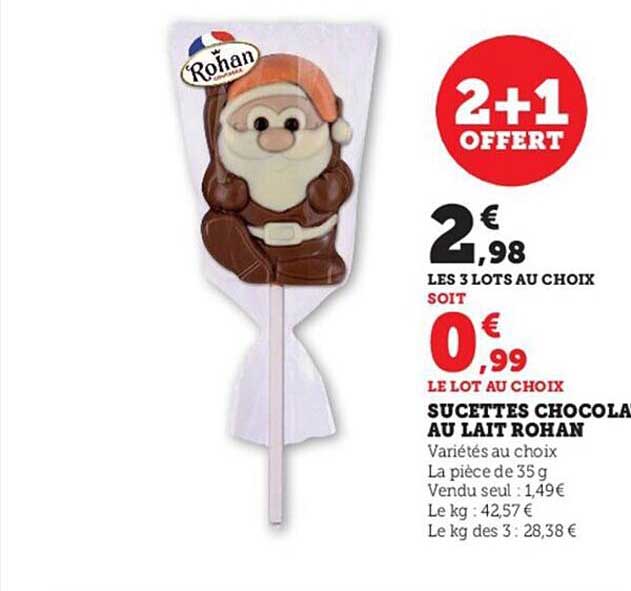 sucettes chocolat au lait rohan