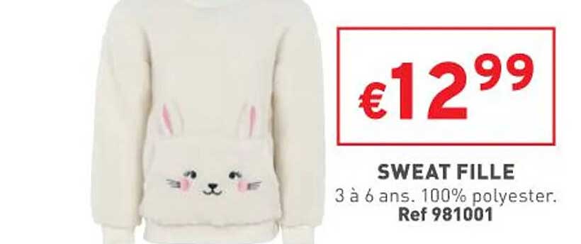sweat fille 3 à 6 ans