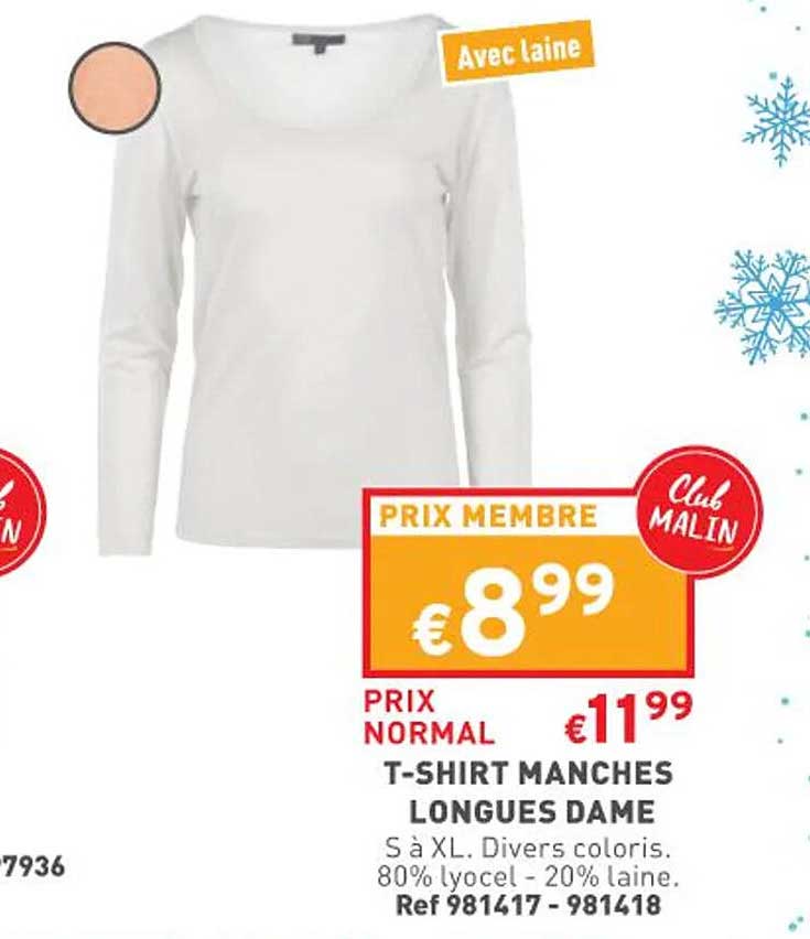 t-shirt manches longues dame