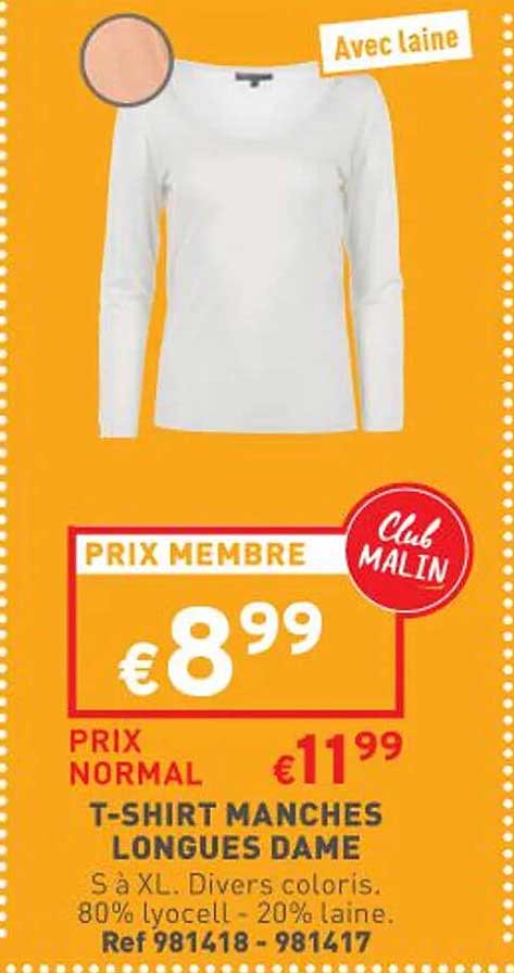 t-shirt manches longues dame