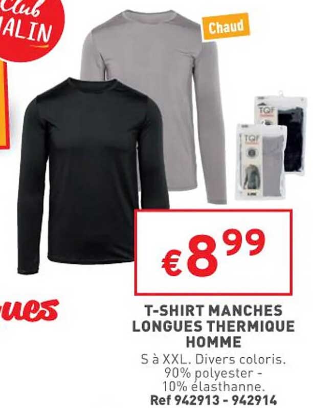t-shirt manches longues thermique homme