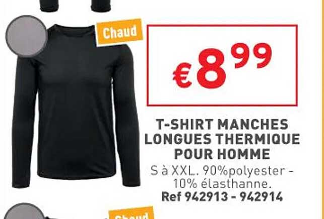 t-shirt manches longues thermique pour homme