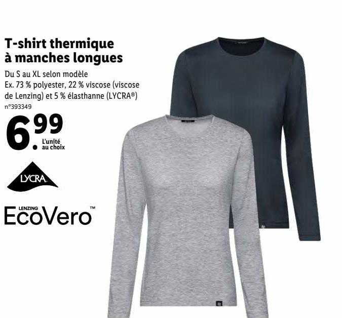 t-shirt thermique à manches longues ecovero