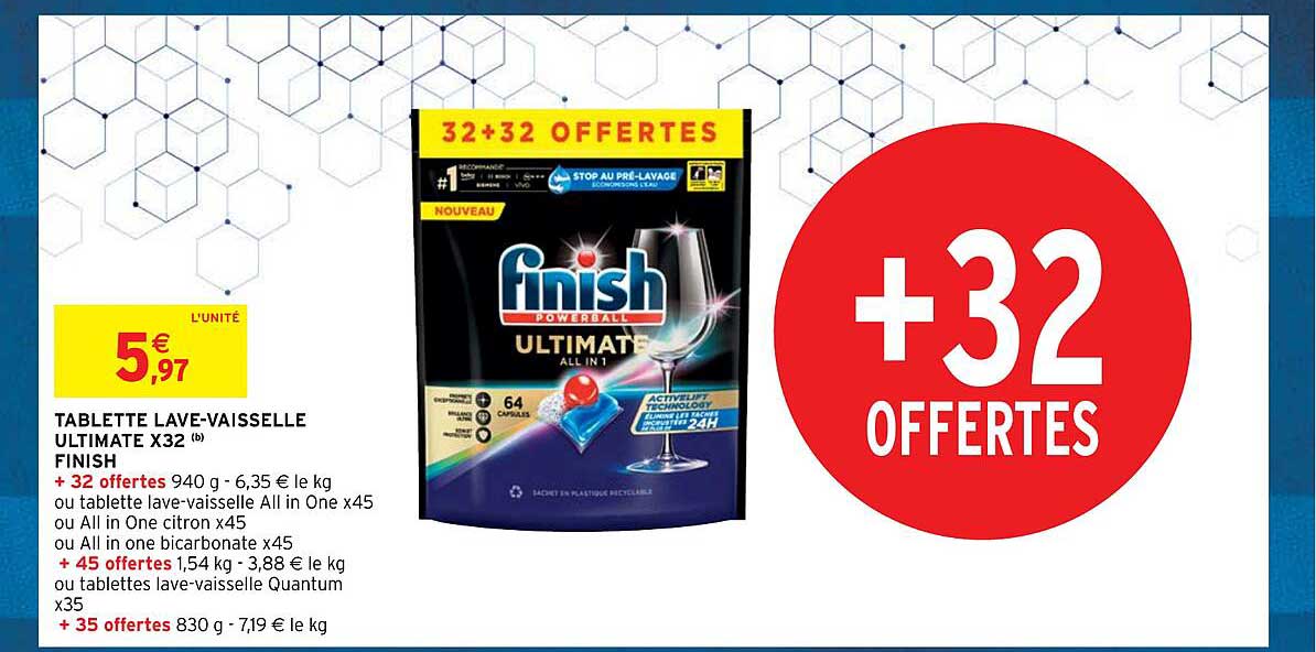 tablette lave-vaisselle ultimate x32 finish