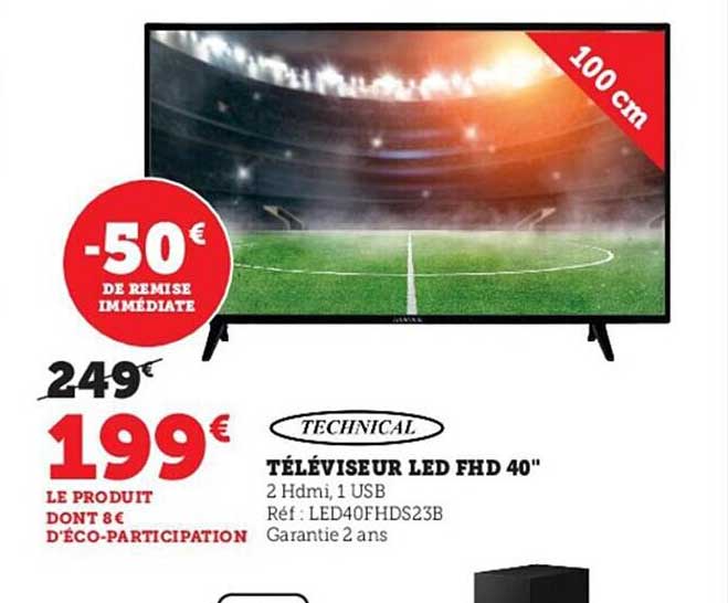 téléviseur led fhd 40" 100 cm technical