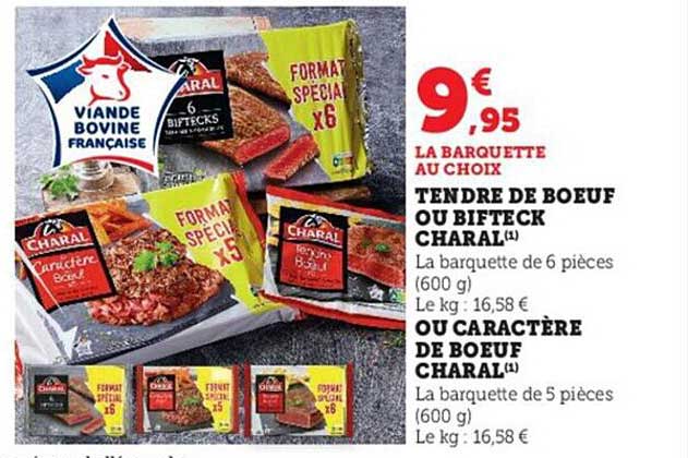 Tendre De Bœuf Ou Bifteck Charal Ou Caractère De Bœuf Charal