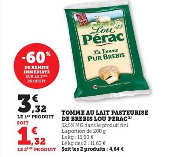 tomme au lait pasteurisé de brebis lou pérac