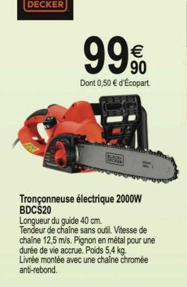 tronçonneuse électrique 2000w bdc20