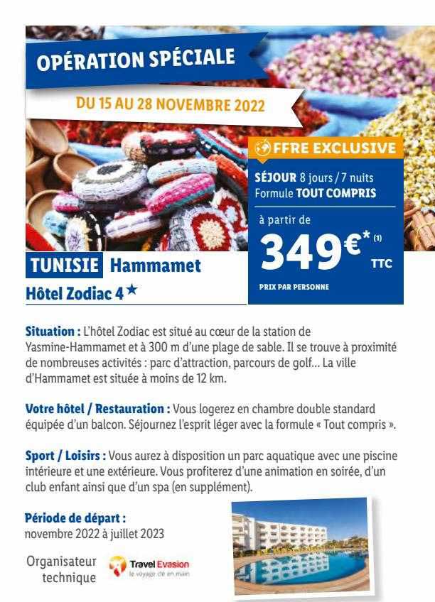 tunisei hammamet : hôtel zodiac 4*