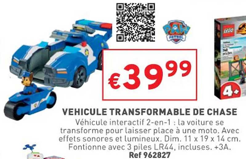 véhicule transformable de chase paw patrol